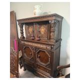 Lincoln Quality Jacobean Revival Oak Cabinet