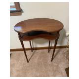 Mahogany Kidney-Shaped Two-Tier Occasional Table