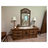 Mediterranean Dresser Mirror & Nightstand