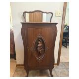 Circa 1900 Mahogany Figural Music Cabinet