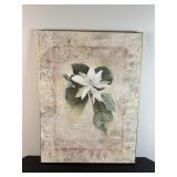 Decorative Magnolia Floral Print on Board