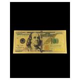 Collectible One Hundred Dollar Gold Foiled Bill