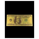 Collectible One Hundred Dollar Gold Foiled Bill