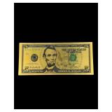 Collectible Five Dollar Gold Foiled Bill