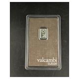 1 Gram Platinum Bar - Valcambi Suisse (Carded)