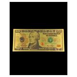 Collectible Ten Dollar Gold Foiled Bill