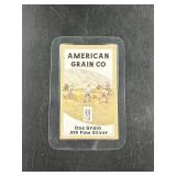 American Grain Co One Grain .999 Fine Silver Bar
