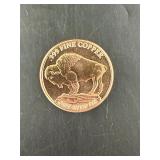 1 OZ AVDP .999 Fine Copper Round Buffalo