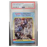 Karl Malone 1988 Fleer Sticker #8- PSA 8