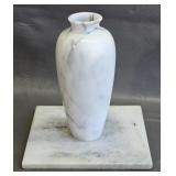 Marble Trivet / Tile & 7' Vase