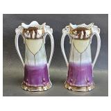 German Porcelain Mini Vases 5' Tall (2)