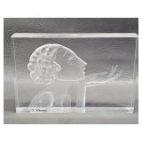 Seymour Mann Art Deco Reverse Carved Lucite Block