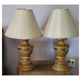 Turned Wood Table Lamps (2)