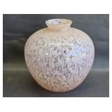 Blown Glass VAse -Pink Mottled -Chip on Rim