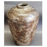 Studio  Pottery Vase w/Mottled Glaze -Signed