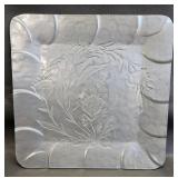 Hand Forged Aluminum Square Platter -Vintage