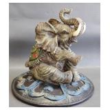 Resin Elephant Sculpture - 7.5' tall -chipped base