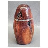 Small Burl Wood Encased Bottle