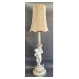 Vintage Cherub Lamp w/Shade
