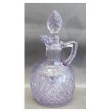 Glass Cruet -Sun Violet -Mismatched Stopper