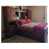 Captain's Bed w/Headboard & Side Cabinets