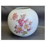 West Germany Pottery Vase w/Transfer Floral Design