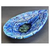 Art Pottery Ashtray -Blue Teardrop