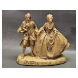 Vintage Cast Plaster Colonial Couple Figurine