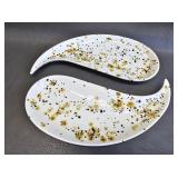 MCM Yin/Yan Serving Dishes w/Spatter Glaze