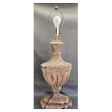 Vintage Wood Table Lamp w/Distressed Paint