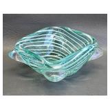 Blown Glass Art Bowl -Spiral Wrap