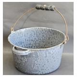 Antique Graniteware Enameled Pail w/Handle