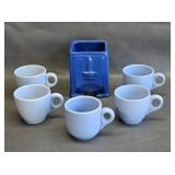Tea Bag Dispenser & Vintage Demitasse Cups