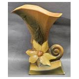 Roseville Clematis Cornucopia Vase -chip on base