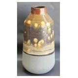 Rustic Studio Pottery Vase w/Banded Glaze - 11'