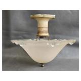 Antique Cieling Light Fixture w/Pink Shade