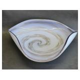 Tricorn Gold Swirl Blown Glass Bowl -Murano?