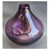 MCM Purple Tear Drop Glass Vase