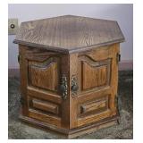 Hexagon End Table w/Storage -Mid Century