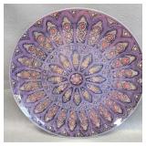 Glass Platter 13' w/Cathedral Stained Glass Look