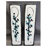 Hand Painted Plaster Wall Art Panels (2) MCM