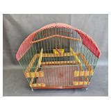 Wire Bird Cage w/Woven Top & Trim