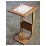 Side Table w/Magazine Pocket -Tile Top