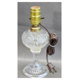 Antique Union Shield Glass Oil Lamp -Electrified