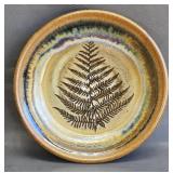 Art Pottery Bowl w/Fern Leaf