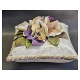 Capodimonte Flower Pillow Trinket Box