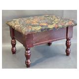 Small Dark Wood Foot stool w/Storage