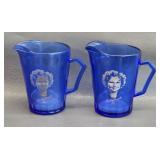 Hazel Atlas Glass Shirley Temple Cream Pitchers 2