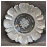 Forged Aluminum Plate w/Glass Insert -Vintage