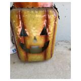 Distressed Metal Jack-o'-Lantern Candle Lantern wi